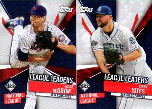 2020 Topps Stickers #136 / 138 Jacob deGrom / Kirby Yates Front