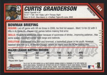 2007 Bowman Chrome - Blue Refractors #164 Curtis Granderson Back