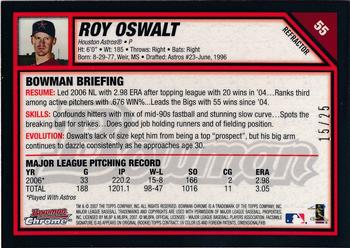 2007 Bowman Chrome - Orange Refractors #55 Roy Oswalt Back