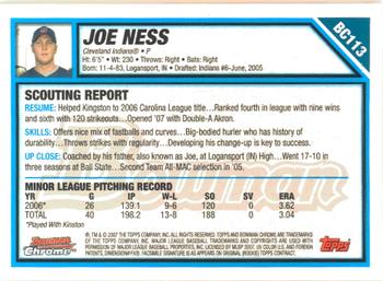 2007 Bowman Chrome - Prospects #BC113 Joe Ness Back