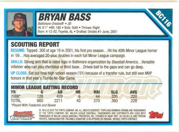 2007 Bowman Chrome - Prospects #BC116 Bryan Bass Back