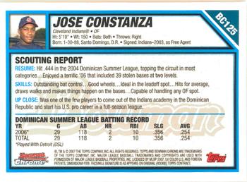 2007 Bowman Chrome - Prospects #BC125 Jose Constanza Back
