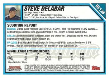 2007 Bowman Chrome - Prospects #BC126 Steve Delabar Back
