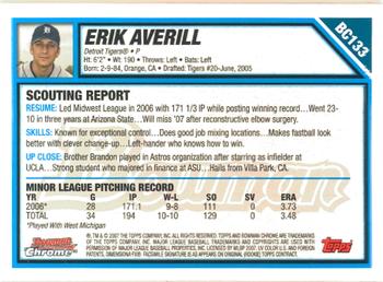 2007 Bowman Chrome - Prospects #BC133 Erik Averill Back