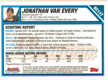 2007 Bowman Chrome - Prospects #BC137 Jonathan Van Every Back