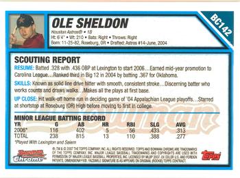2007 Bowman Chrome - Prospects #BC142 Ole Sheldon Back