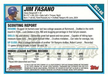 2007 Bowman Chrome - Prospects #BC146 James Fasano Back