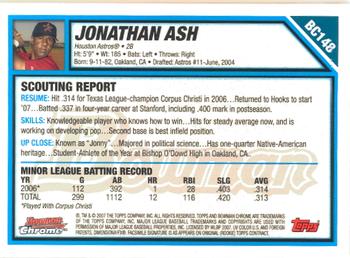 2007 Bowman Chrome - Prospects #BC148 Jonathan Ash Back