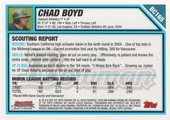 2007 Bowman Chrome - Prospects #BC165 Chad Boyd Back