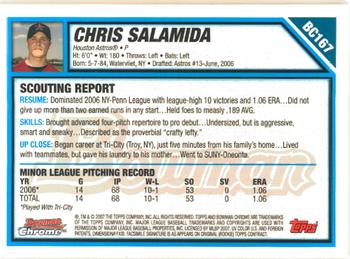 2007 Bowman Chrome - Prospects #BC167 Chris Salamida Back