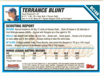 2007 Bowman Chrome - Prospects #BC169 Terrance Blunt Back