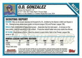 2007 Bowman Chrome - Prospects #BC172 O.D. Gonzalez Back