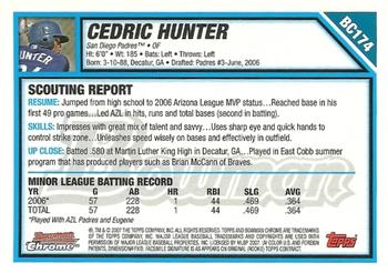 2007 Bowman Chrome - Prospects #BC174 Cedric Hunter Back