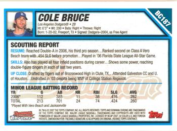 2007 Bowman Chrome - Prospects #BC187 Cole Bruce Back