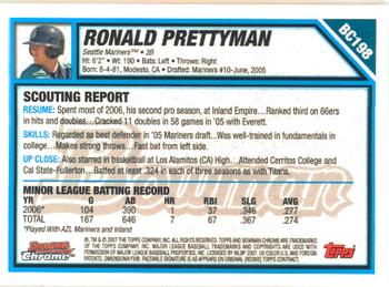 2007 Bowman Chrome - Prospects #BC198 Ronald Prettyman Back
