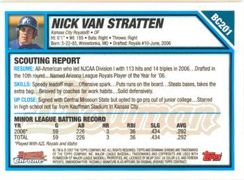 2007 Bowman Chrome - Prospects #BC201 Nick Van Stratten Back