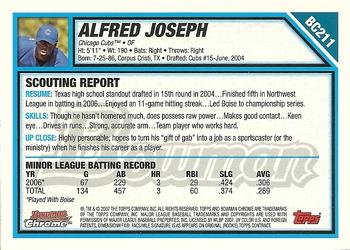 2007 Bowman Chrome - Prospects #BC211 Alfred Joseph Back