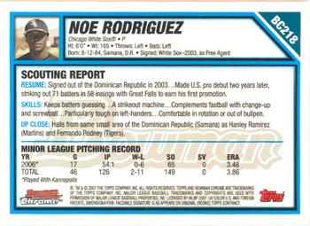 2007 Bowman Chrome - Prospects #BC218 Noe Rodriguez Back