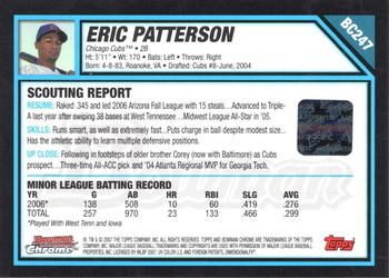 2007 Bowman Chrome - Prospects #BC247 Eric Patterson Back