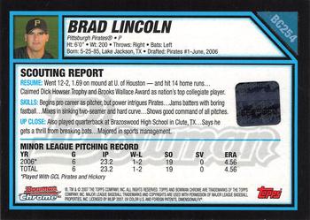 2007 Bowman Chrome - Prospects #BC254 Brad Lincoln Back