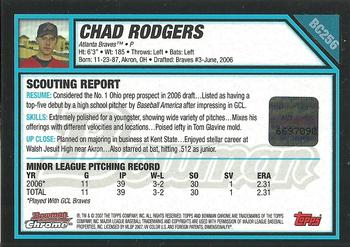 2007 Bowman Chrome - Prospects #BC256 Chad Rodgers Back