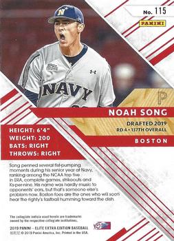 2019 Panini Elite Extra Edition - Aspirations Red #115 Noah Song Back
