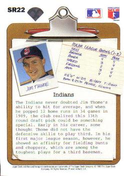 1992 Upper Deck - Scouting Report #SR22 Jim Thome  Back