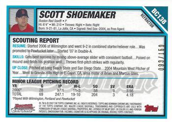 2007 Bowman Chrome - Prospects Blue Refractors #BC138 Scott Shoemaker Back