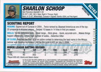2007 Bowman Chrome - Prospects Blue Refractors #BC163 Sharlon Schoop Back