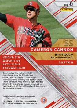 2019 Panini Elite Extra Edition - Pink #43 Cameron Cannon Back