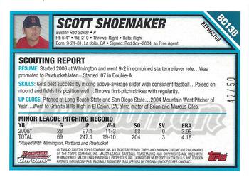 2007 Bowman Chrome - Prospects Gold Refractors #BC138 Scott Shoemaker Back
