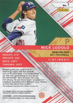 2019 Panini Elite Extra Edition - Autographs #7 Nick Lodolo Back