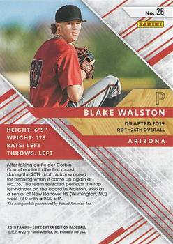 2019 Panini Elite Extra Edition - Autographs #26 Blake Walston Back