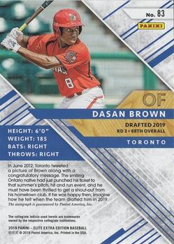 2019 Panini Elite Extra Edition - Autographs #83 Dasan Brown Back