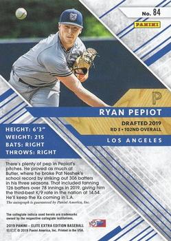 2019 Panini Elite Extra Edition - Autographs #84 Ryan Pepiot Back