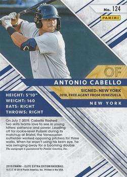 2019 Panini Elite Extra Edition - Autographs #124 Antonio Cabello Back