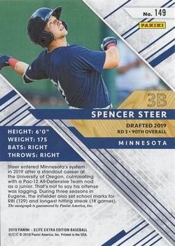 2019 Panini Elite Extra Edition - Autographs #149 Spencer Steer Back