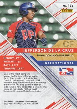 2019 Panini Elite Extra Edition - Autographs #185 Jefferson De La Cruz Back