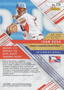 2019 Panini Elite Extra Edition - Autographs #210 Ivan Sosa Back