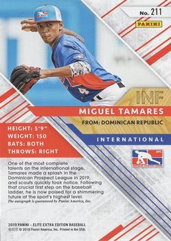 2019 Panini Elite Extra Edition - Autographs #211 Miguel Tamares Back