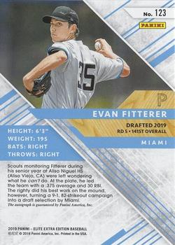 2019 Panini Elite Extra Edition - Autographs #123 Evan Fitterer Back