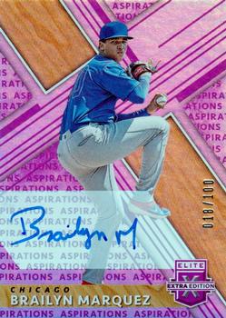 2019 Panini Elite Extra Edition - Autographs Aspirations Purple #96 Brailyn Marquez Front