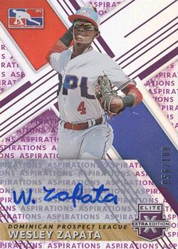 2019 Panini Elite Extra Edition - Autographs Aspirations Purple #196 Wesley Zapata Front