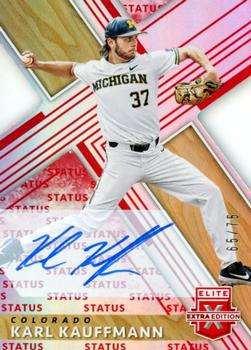 2019 Panini Elite Extra Edition - Autographs Status Die Cut Red #77 Karl Kauffmann Front