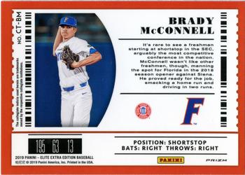 2019 Panini Elite Extra Edition - College Tickets #CT-BM Brady McConnell Back