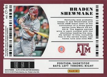2019 Panini Elite Extra Edition - College Tickets #CT-BS Braden Shewmake Back