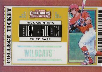 2019 Panini Elite Extra Edition - College Tickets Gold #CT-NQ Nick Quintana Front