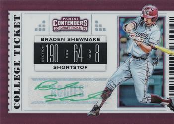 2019 Panini Elite Extra Edition - College Tickets Signatures Holo #CT-BS Braden Shewmake Front