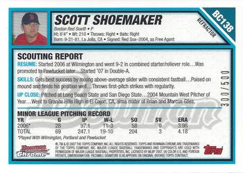 2007 Bowman Chrome - Prospects Refractors #BC138 Scott Shoemaker Back