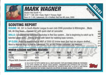 2007 Bowman Chrome - Prospects Refractors #BC161 Mark N. Wagner Back